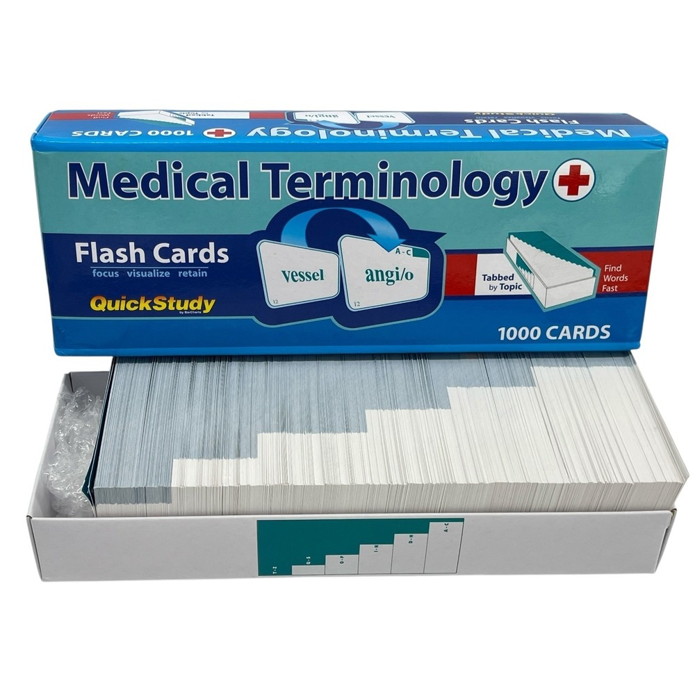 Medical Terminology 1000 Flash Cards QuickStudy Tabbed